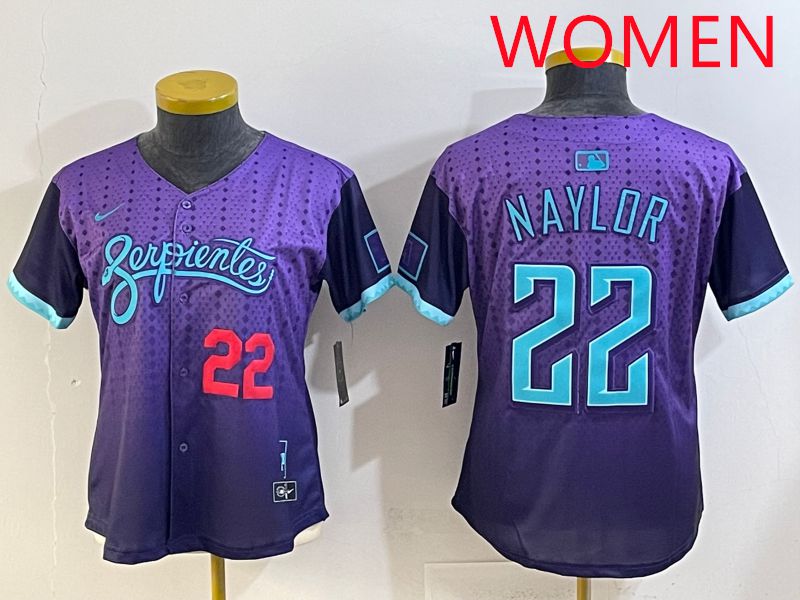 Women 2025 Arizona Diamondback #22 Naylor Purple Joint Name Nike MLB Jersey style 4